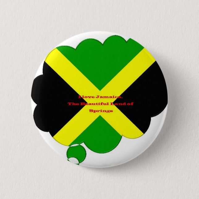 Badge Rond 5 Cm I Love Jamaica. The Beautiful Land of Springs (Devant)