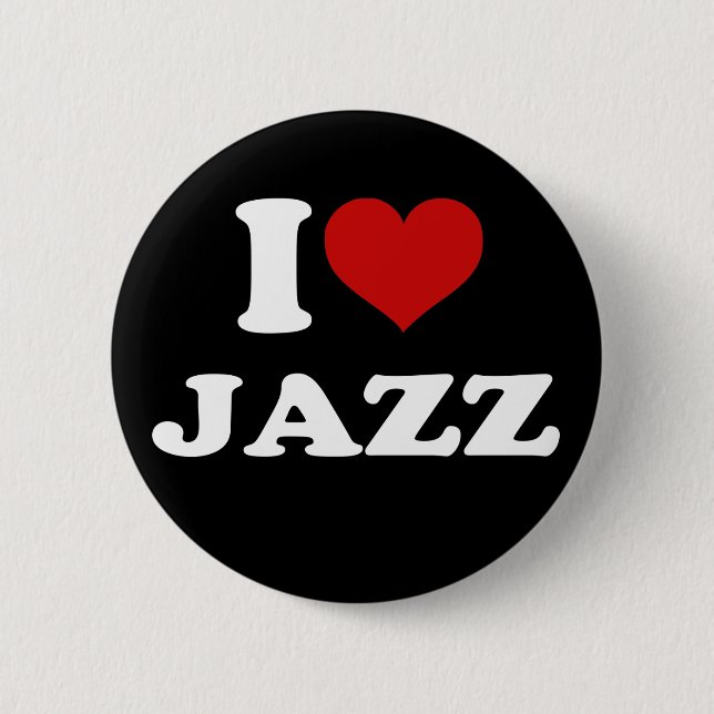 Badge Rond 5 Cm I Love jazz (Devant)