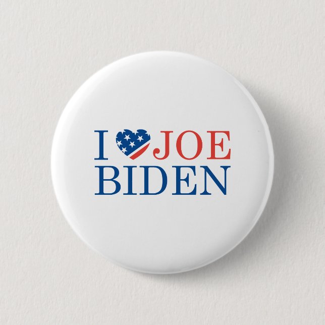 Badge Rond 5 Cm I Love Joe Biden 2020 (Devant)