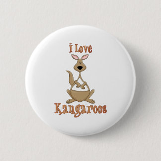 Badge Rond 5 Cm I Love Kangaroos