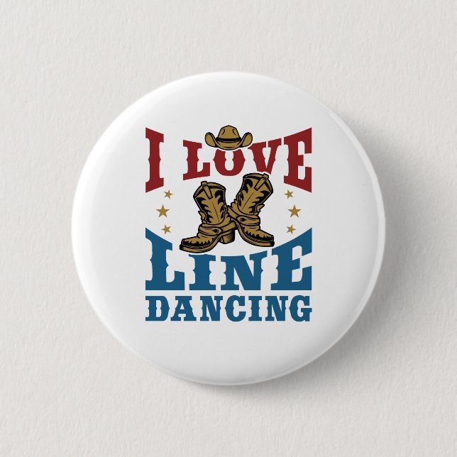 Badge Rond 5 Cm I Love Line Dancing (Devant)