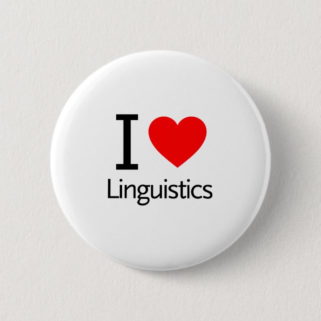 Badge Rond 5 Cm I Love Linguistique (Devant)