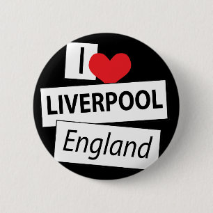 Badge Rond 5 Cm I Love Liverpool Angleterre