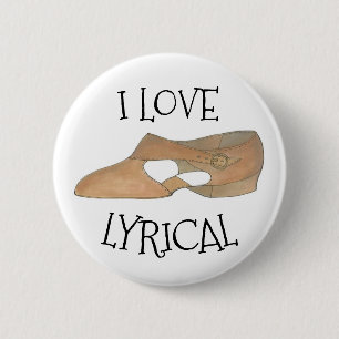 Badge Rond 5 Cm I Love Lyrical Tan Modern Dance Enseignant Chaussu