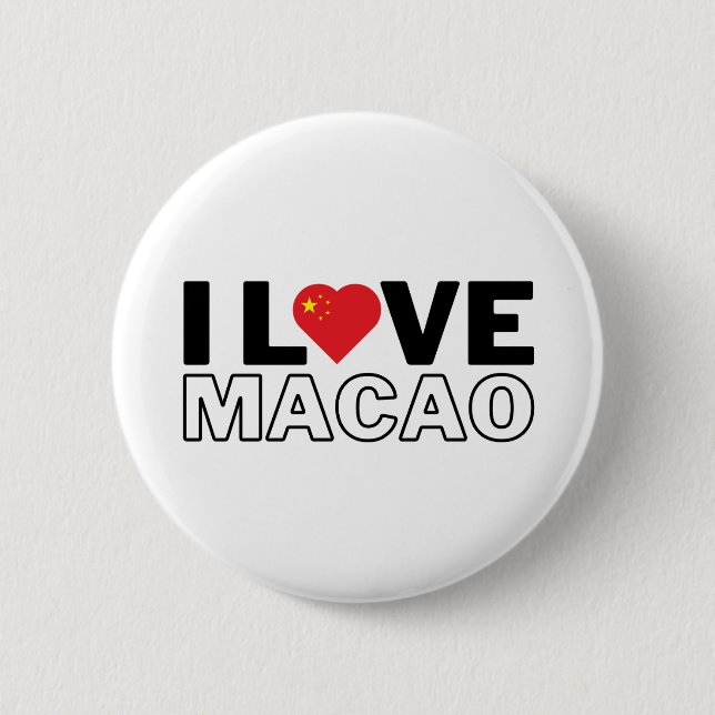 Badge Rond 5 Cm I LOVE MACAU - For real Macanese! (Devant)
