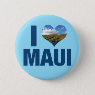 Badge Rond 5 Cm I Love Maui Hawaii mignonne Hawaiian Photographie