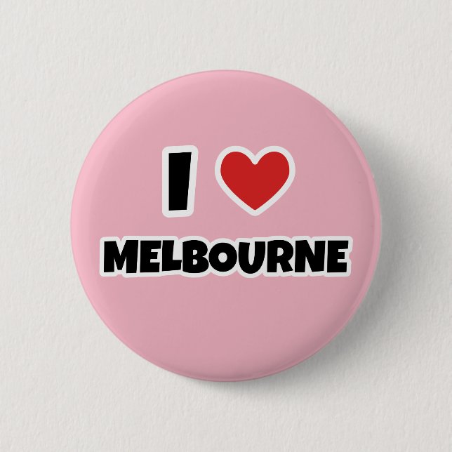 Badge Rond 5 Cm I Love Melbourne (Devant)