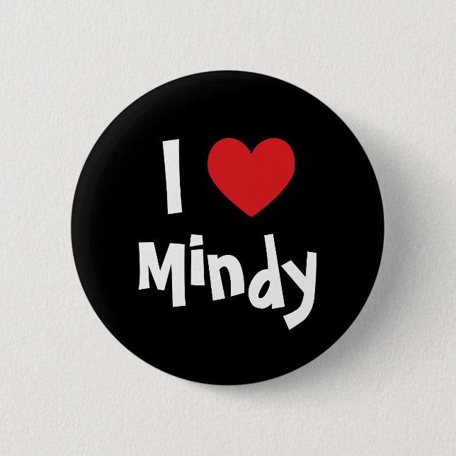 Badge Rond 5 Cm I Love Mindy (Devant)