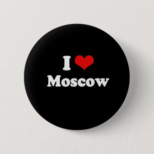 Badge Rond 5 Cm I Love Moscou Tshirt blanc