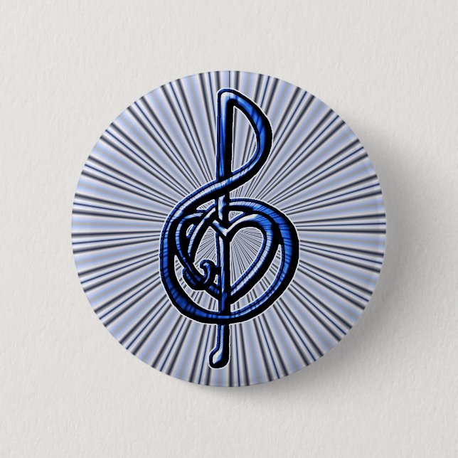 Badge Rond 5 Cm I Love Music (Devant)