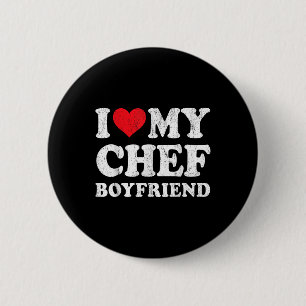 Badge Rond 5 Cm I Love My Chef Boyfriend Funny Girlfriend Valentin