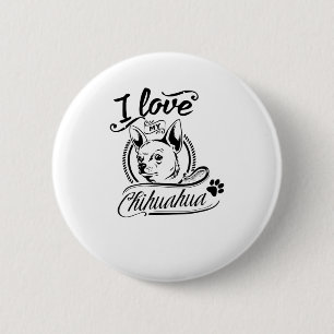Badge Rond 5 Cm I Love My Chihuahua - animal mignon animal animal 