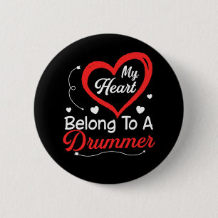 Badge Rond 5 Cm I Love My Drummer Mari Chemise Femme Cadeaux Valen