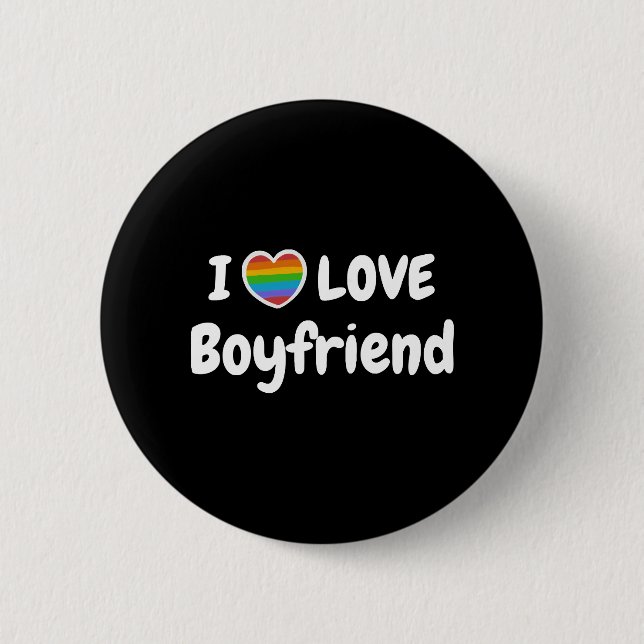 Badge Rond 5 Cm I Love My Gay Boyfriend LGBT hippie (Devant)