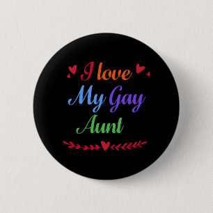 Badge Rond 5 Cm I Love My Gay Tante GAY PRIDE RAINBOW LGBT
