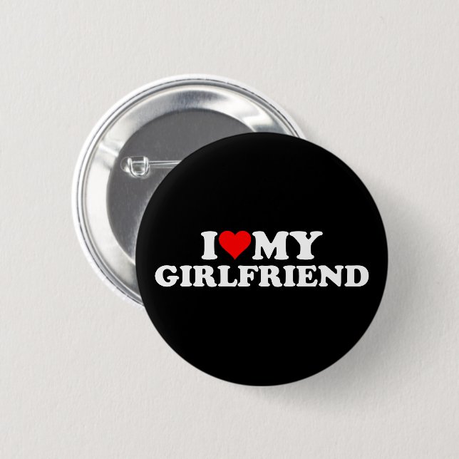 Badge Rond 5 Cm I Love My Girlfriend 3BK1 (Devant & derrière)