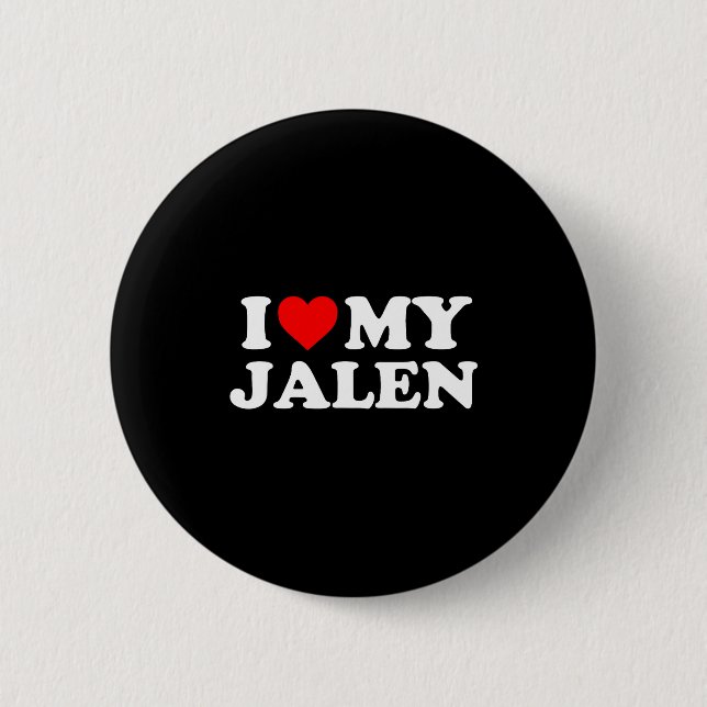 Badge Rond 5 Cm I Love My Jalen  (Devant)