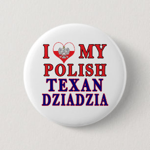 Badge Rond 5 Cm I love My Polish Texan Dziadzia