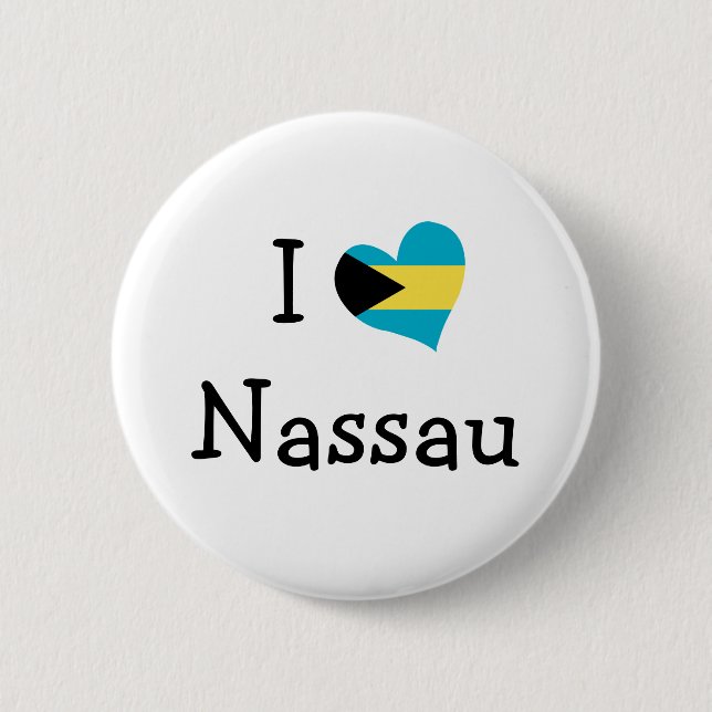 Badge Rond 5 Cm I Love Nassau (Devant)