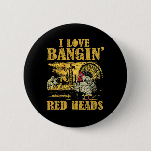Badge Rond 5 Cm I Love Ngin' Red Heads Drôle Turquie Chasse 2
