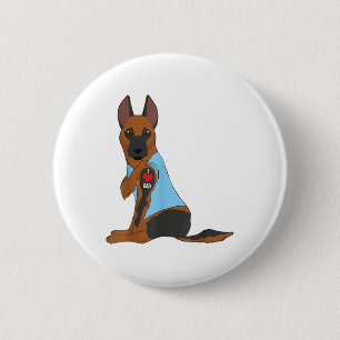Badge Rond 5 Cm I Love Papa - Chien Coeur Tattoo Belge Malinois El