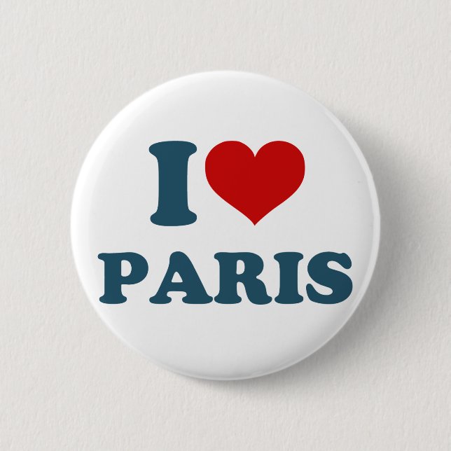 Badge Rond 5 Cm I Love Paris (Devant)