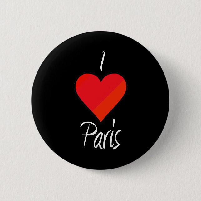 Badge Rond 5 Cm I Love Paris (Devant)