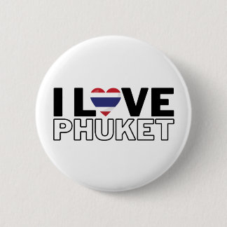 Badge Rond 5 Cm I LOVE PHUKET - For real Phuketiens!