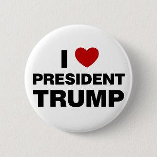 Badge Rond 5 Cm I Love Président Trump Heart
