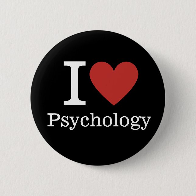 Badge Rond 5 Cm I ❤️ Love Psychology for Students/Faculty Pins (Devant)