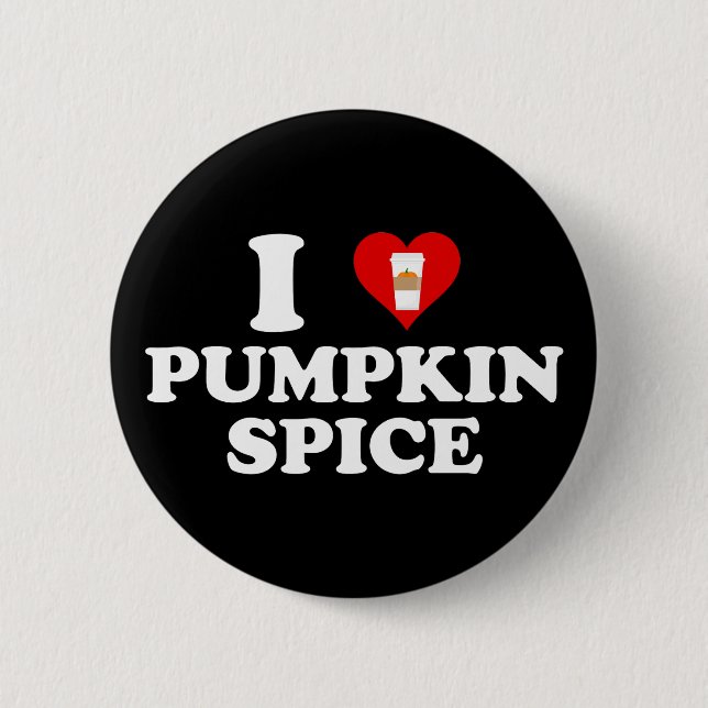 Badge Rond 5 Cm I Love Pumpkin Spice (Devant)