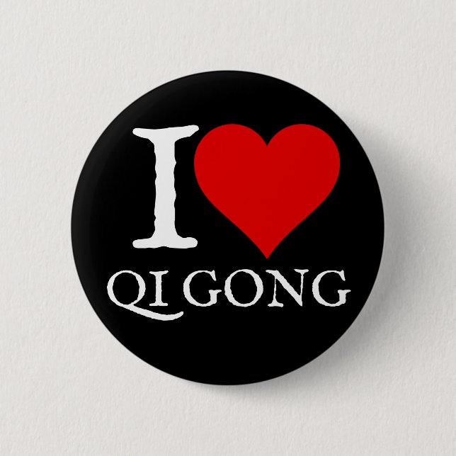 Badge Rond 5 Cm I love qi gong button pin (Devant)