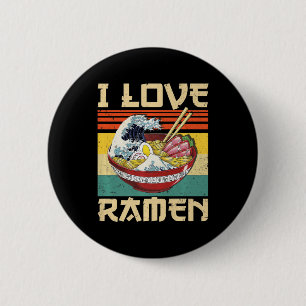 Badge Rond 5 Cm I Love Ramen Japonais mignonne Kawaii Anime Cadeau