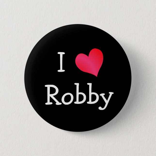 Badge Rond 5 Cm I Love Robby (Devant)
