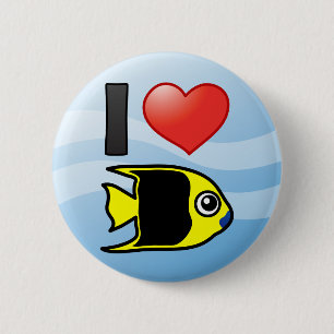 Badge Rond 5 Cm I Love Rock Beauty