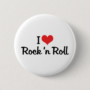 Badge Rond 5 Cm I Love Rock 'n Roll