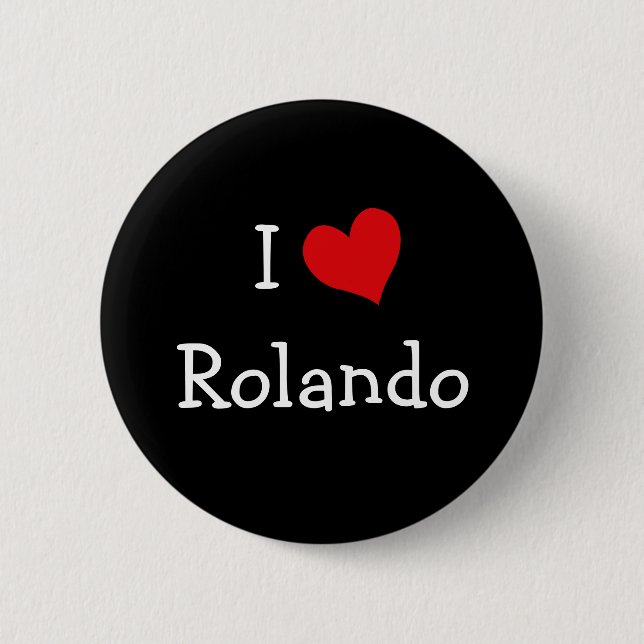 Badge Rond 5 Cm I Love Rolando (Devant)