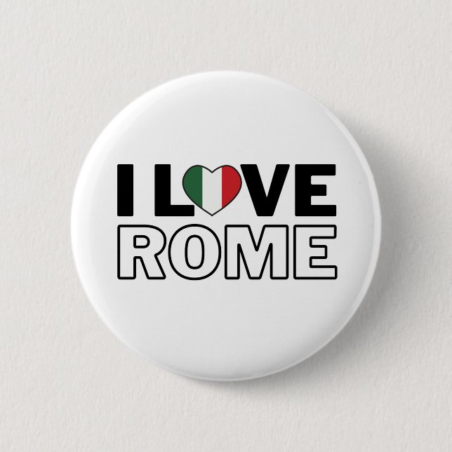 Badge Rond 5 Cm I LOVE ROME - For real Romans! (Devant)