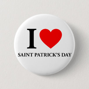 Badge Rond 5 Cm I Love Saint Patrick's Day