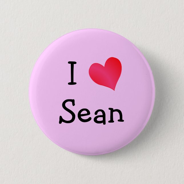 Badge Rond 5 Cm I Love Sean (Devant)