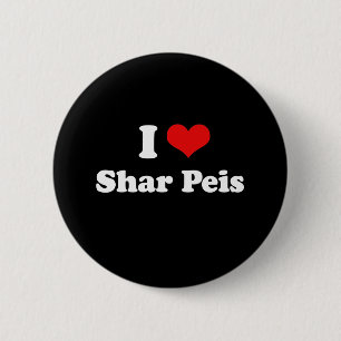 Badge Rond 5 Cm I Love Shar Peis