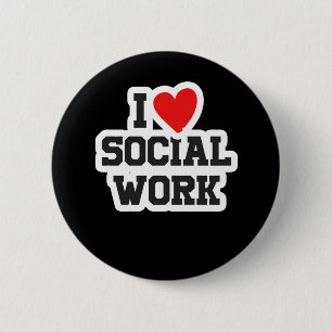 Badge Rond 5 Cm I Love Social Worker Liberal Venin