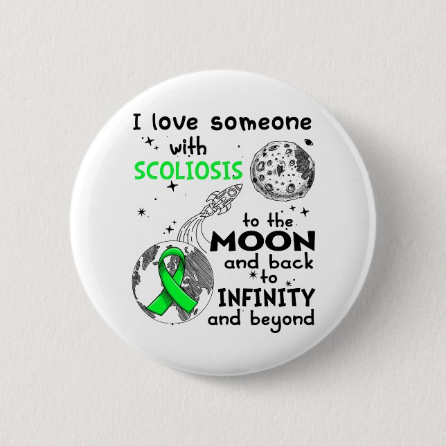 Badge Rond 5 Cm I love Someone with Scoliosis Awareness (Devant)