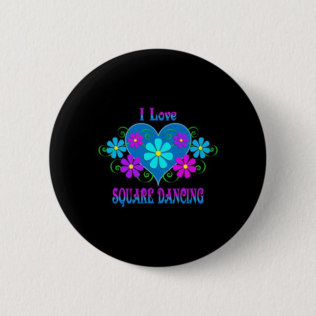 Badge Rond 5 Cm I Love Square (Devant)