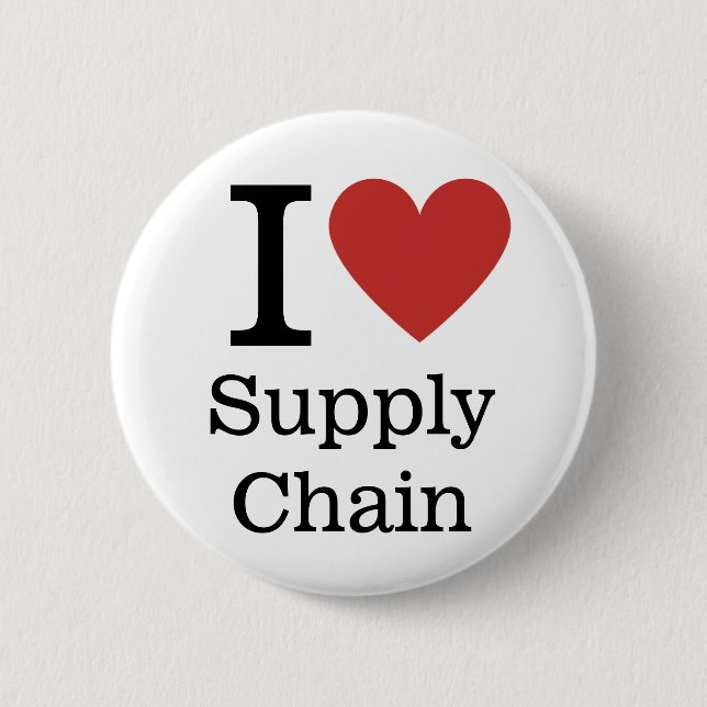 Badge Rond 5 Cm I ❤️ Love Supply Chain - SC Dept. - Pin Button (Devant)