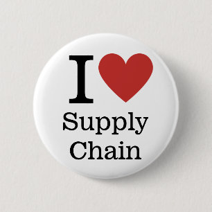 Badge Rond 5 Cm I ❤️ Love Supply Chain - SC Dept. - Pin Button