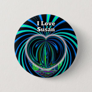 Badge Rond 5 Cm I Love Susan (vous pouvez changer les mots)