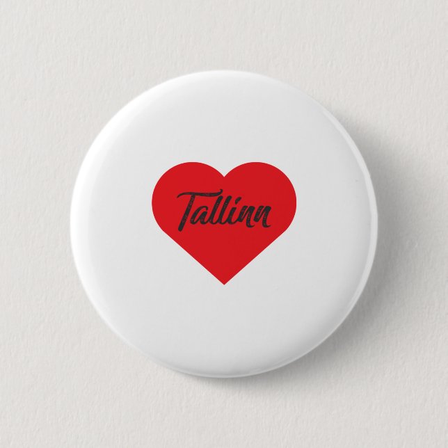 Badge Rond 5 Cm I Love Tallinn - Estonie (Devant)