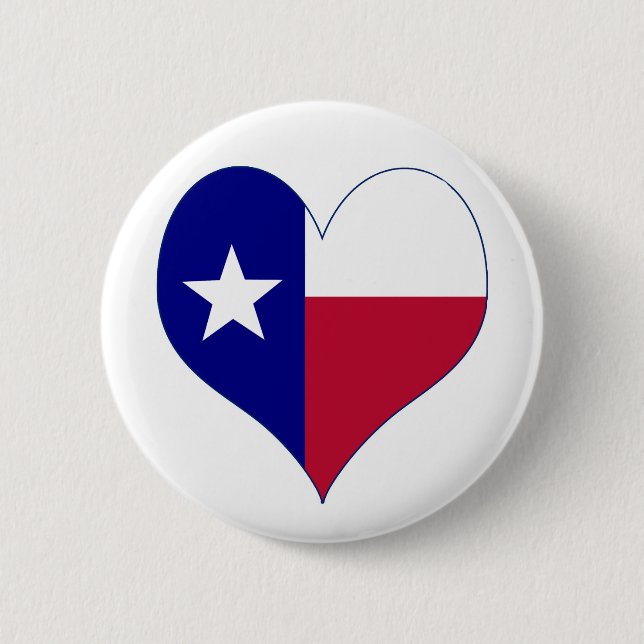 Badge Rond 5 Cm I Love Texas Flag Heart (Devant)