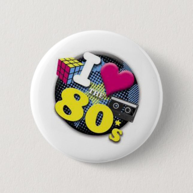 Badge Rond 5 Cm I love the 80s (Devant)
